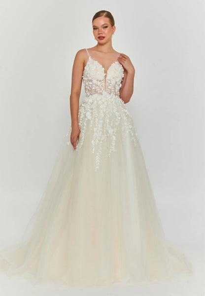Sleeveless Maxi Tulle Regular Wedding Dress Unit Price: €240