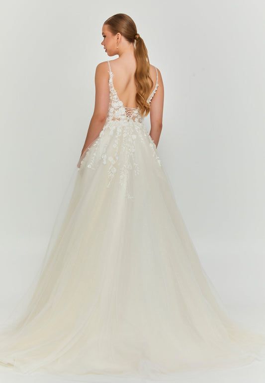 Sleeveless Maxi Tulle Regular Wedding Dress Unit Price: €240