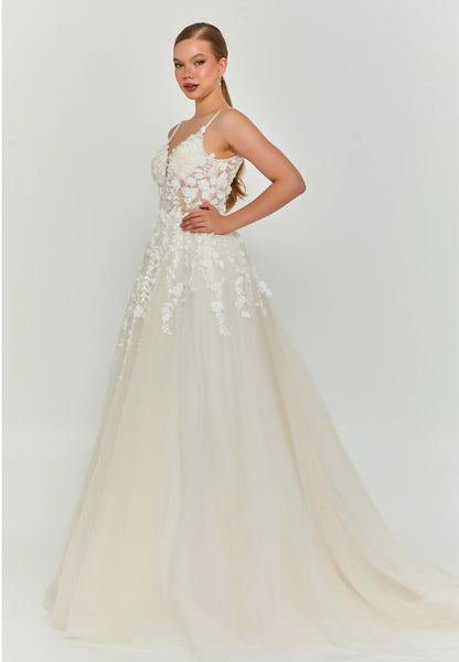 Sleeveless Maxi Tulle Regular Wedding Dress Unit Price: €240