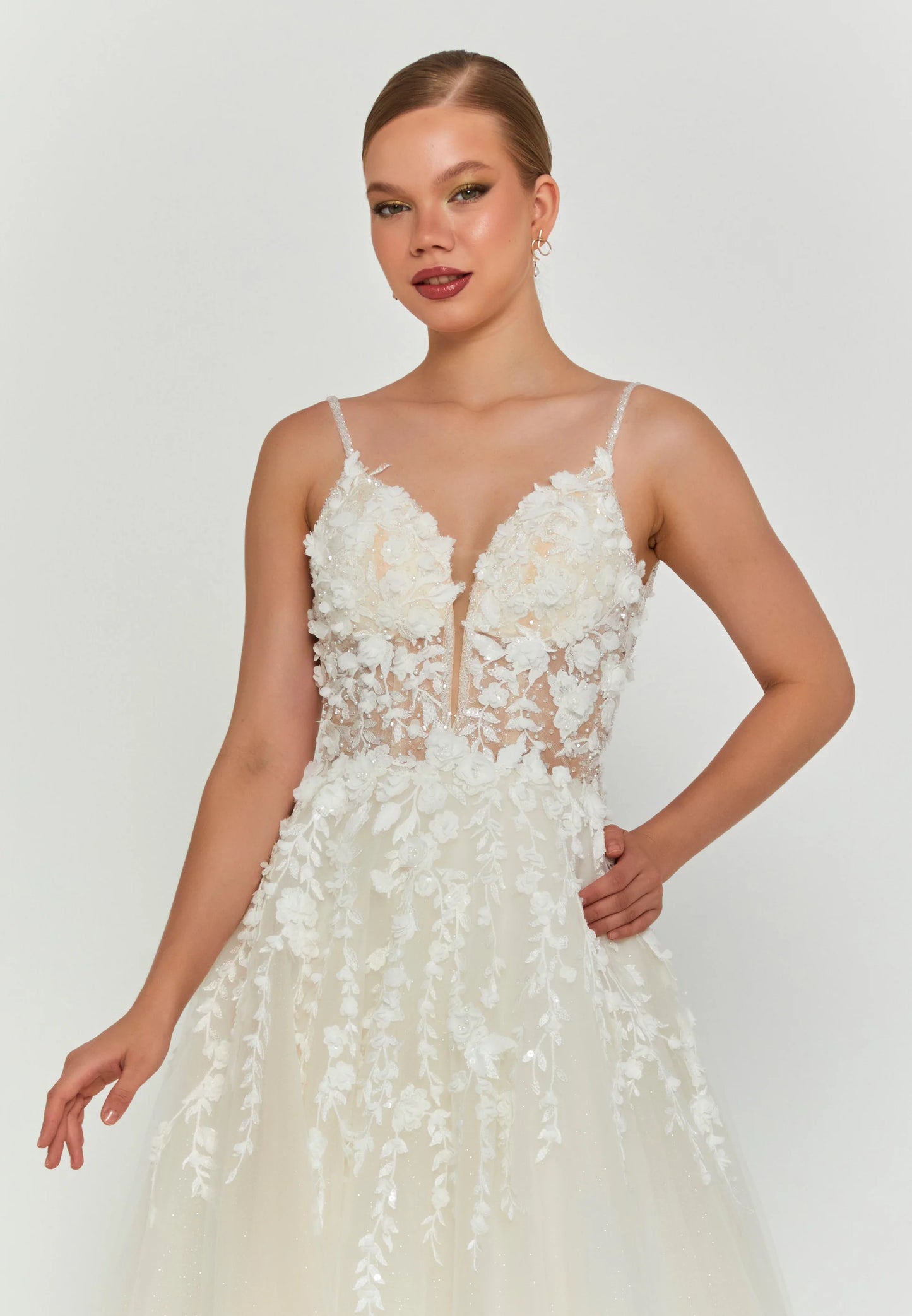 Sleeveless Maxi Tulle Regular Wedding Dress Unit Price: €240