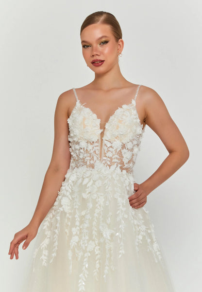 Sleeveless Maxi Tulle Regular Wedding Dress Unit Price: €240