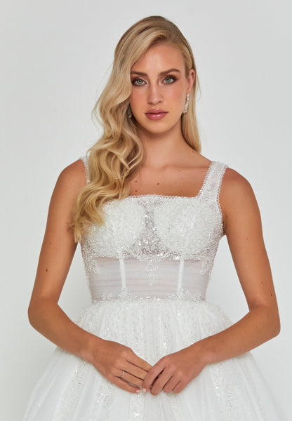 Sleeveless Maxi Tulle Regular Wedding Dress Unit Price: €200