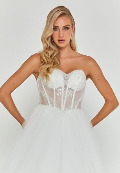 Strapless Maxi Tulle Regular Wedding Dress Unit Price: €200