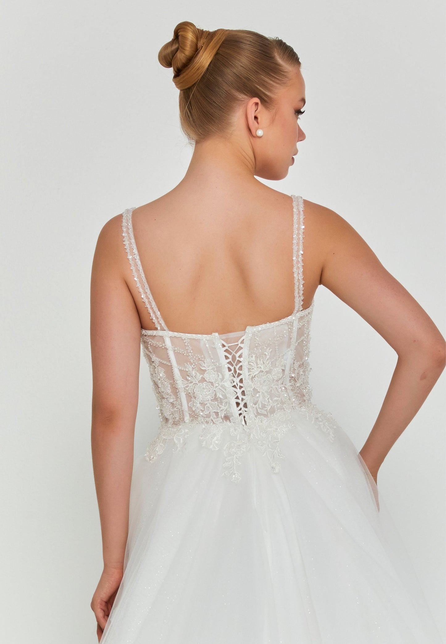 Sleeveless Maxi Tulle Regular Wedding Dress Unit Price: €200