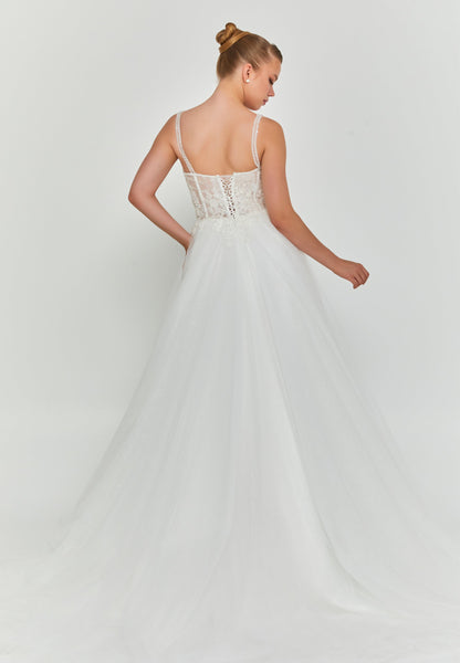 Sleeveless Maxi Tulle Regular Wedding Dress Unit Price: €200