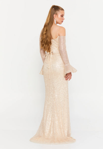 Off Shoulder Maxi Tulle Mermaid Regular Wedding Guest Dress Unit Price: €83