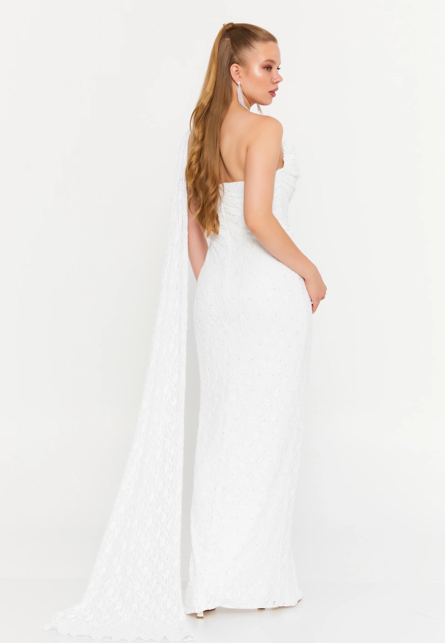 One Shoulder Maxi Lace Column Regular Wedding Guest Dress Unit Price: €71