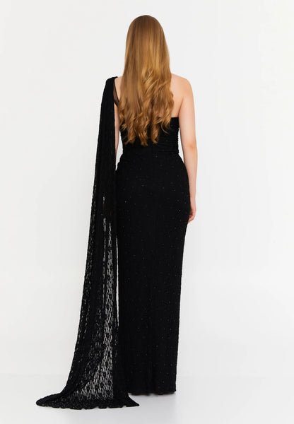 One Shoulder Maxi Lace Column Regular Wedding Guest Dress Unit Price: €71