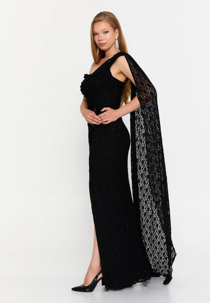 One Shoulder Maxi Lace Column Regular Wedding Guest Dress Unit Price: €71