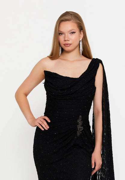 One Shoulder Maxi Lace Column Regular Wedding Guest Dress Unit Price: €71