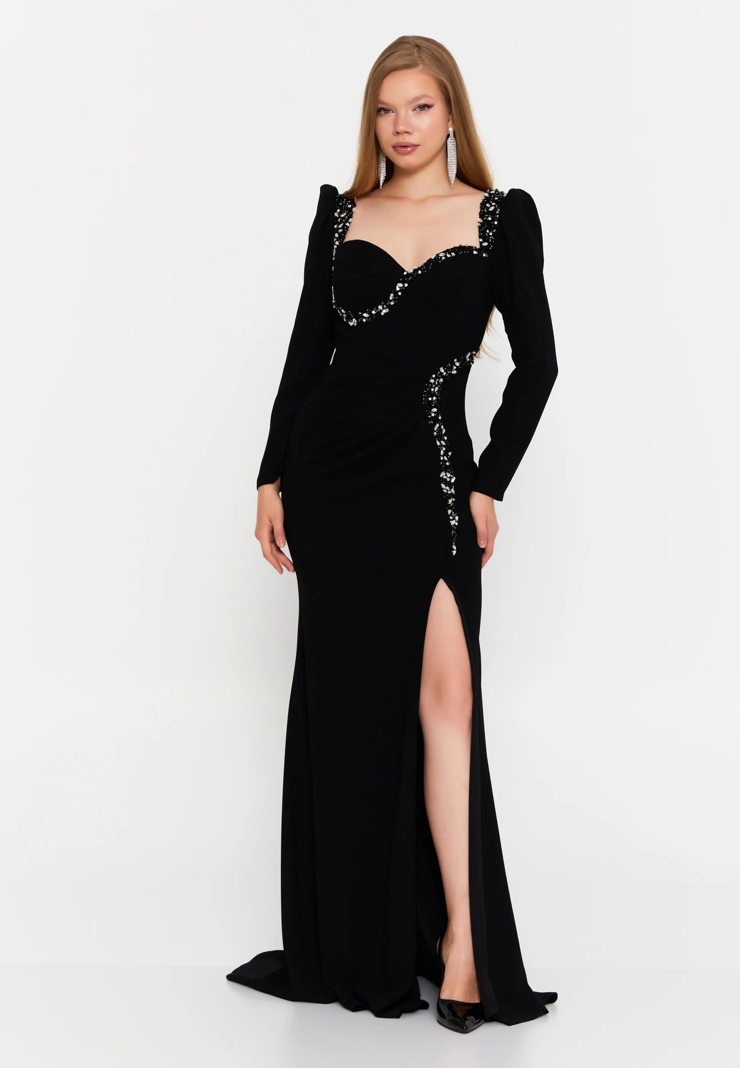 Long Sleeve Maxi Viscose Mermaid Regular Wedding Guest Dress Unit Price: €71