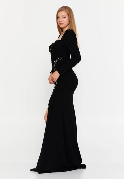 Long Sleeve Maxi Viscose Mermaid Regular Wedding Guest Dress Unit Price: €71