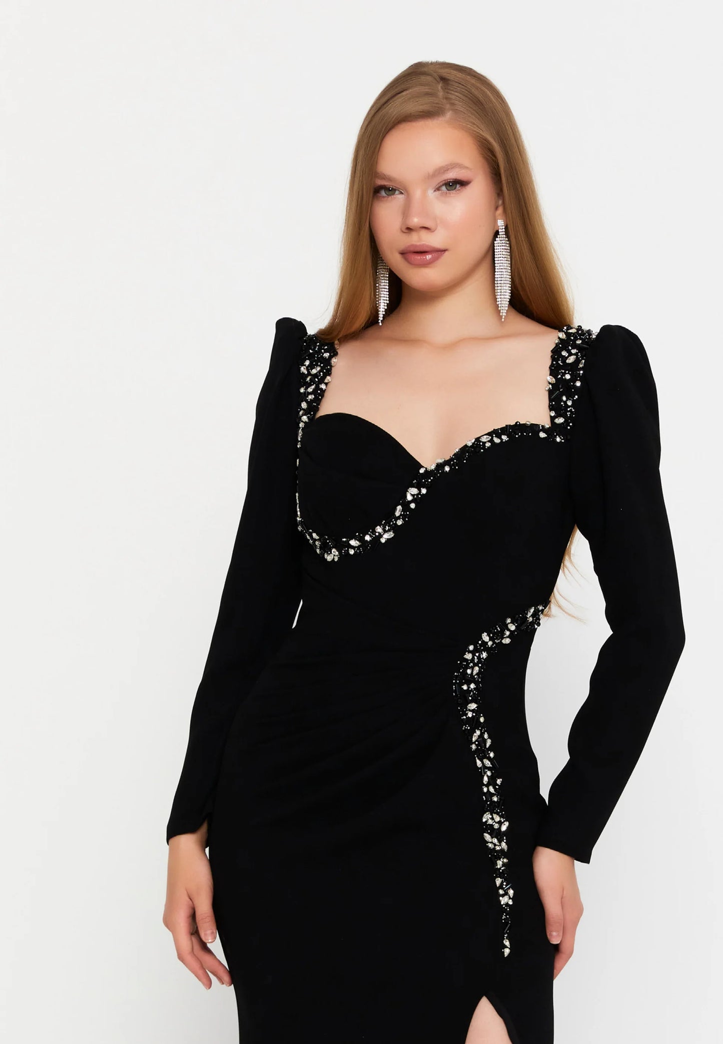 Long Sleeve Maxi Viscose Mermaid Regular Wedding Guest Dress Unit Price: €71