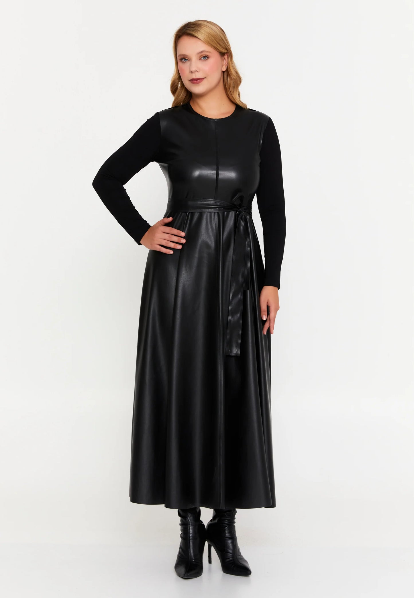Long Sleeve Maxi Faux Leather Column Regular Casual Dress Unit Price: €35