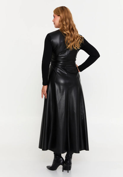 Long Sleeve Maxi Faux Leather Column Regular Casual Dress Unit Price: €35