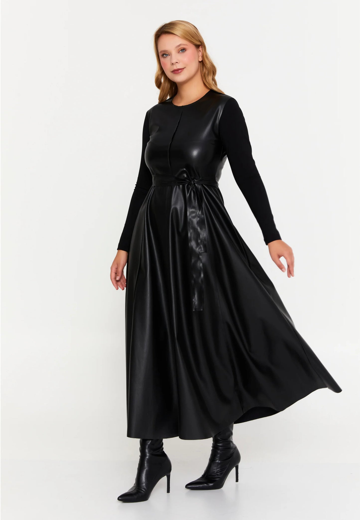 Long Sleeve Maxi Faux Leather Column Regular Casual Dress Unit Price: €35