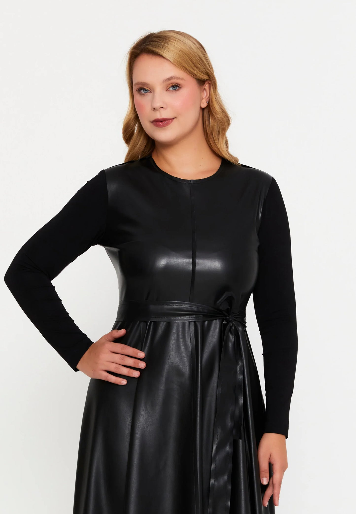 Long Sleeve Maxi Faux Leather Column Regular Casual Dress Unit Price: €35