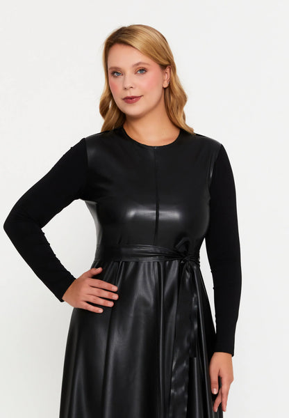 Long Sleeve Maxi Faux Leather Column Regular Casual Dress Unit Price: €35