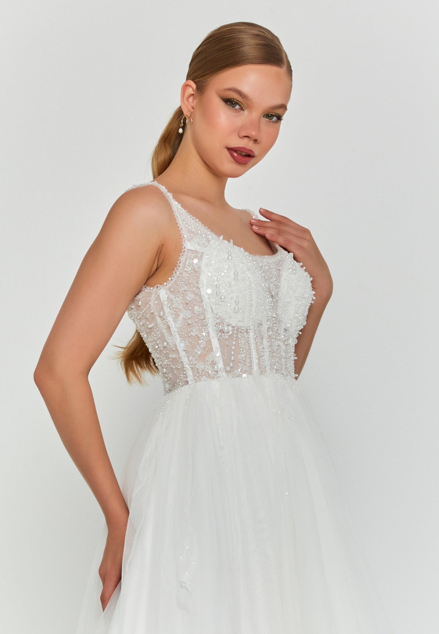 Sleeveless Mini Tulle Regular Wedding Dress Unit Price: €155