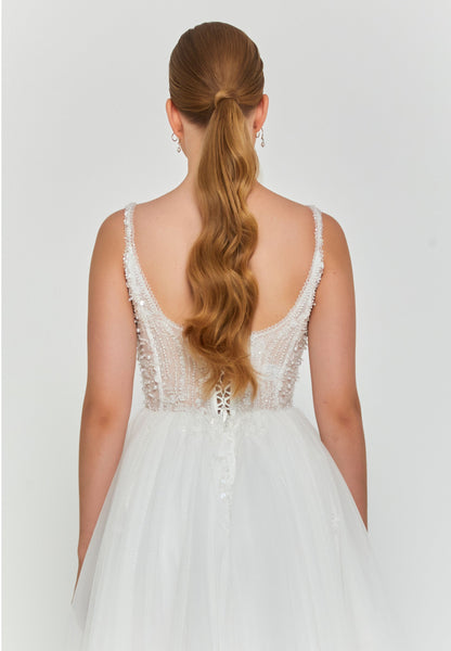 Sleeveless Mini Tulle Regular Wedding Dress Unit Price: €155