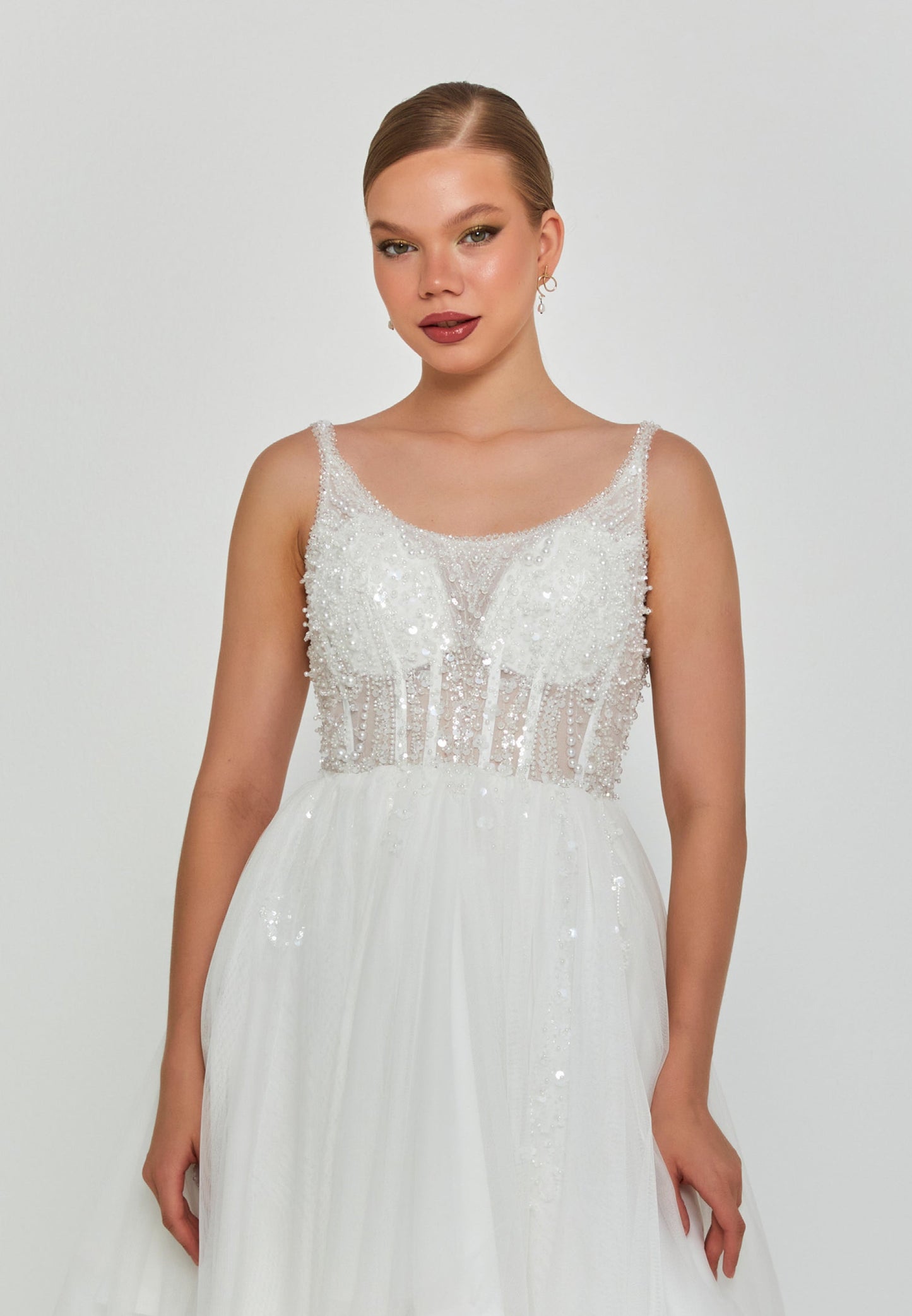 Sleeveless Mini Tulle Regular Wedding Dress Unit Price: €155