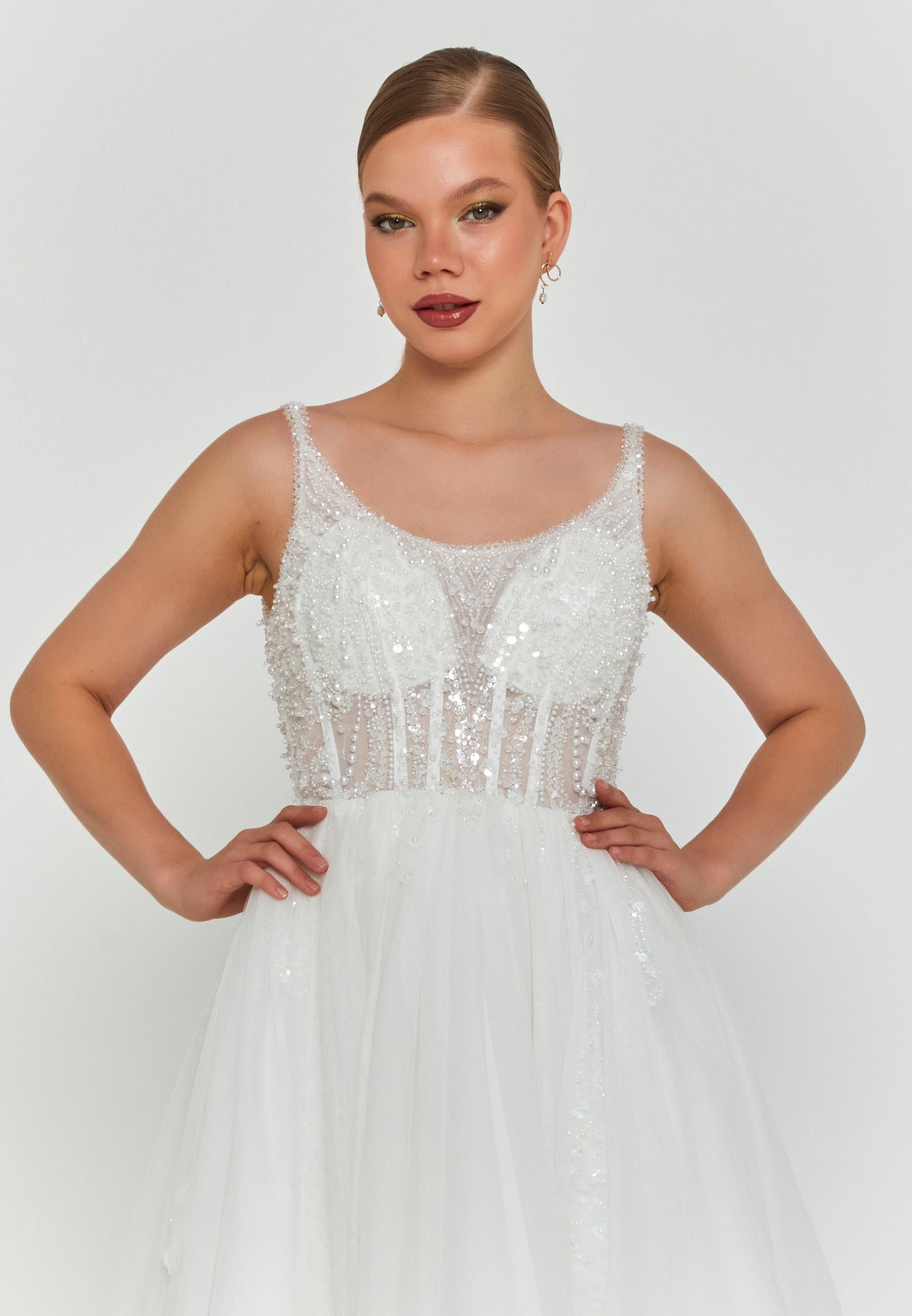 Sleeveless Mini Tulle Regular Wedding Dress Unit Price: €155