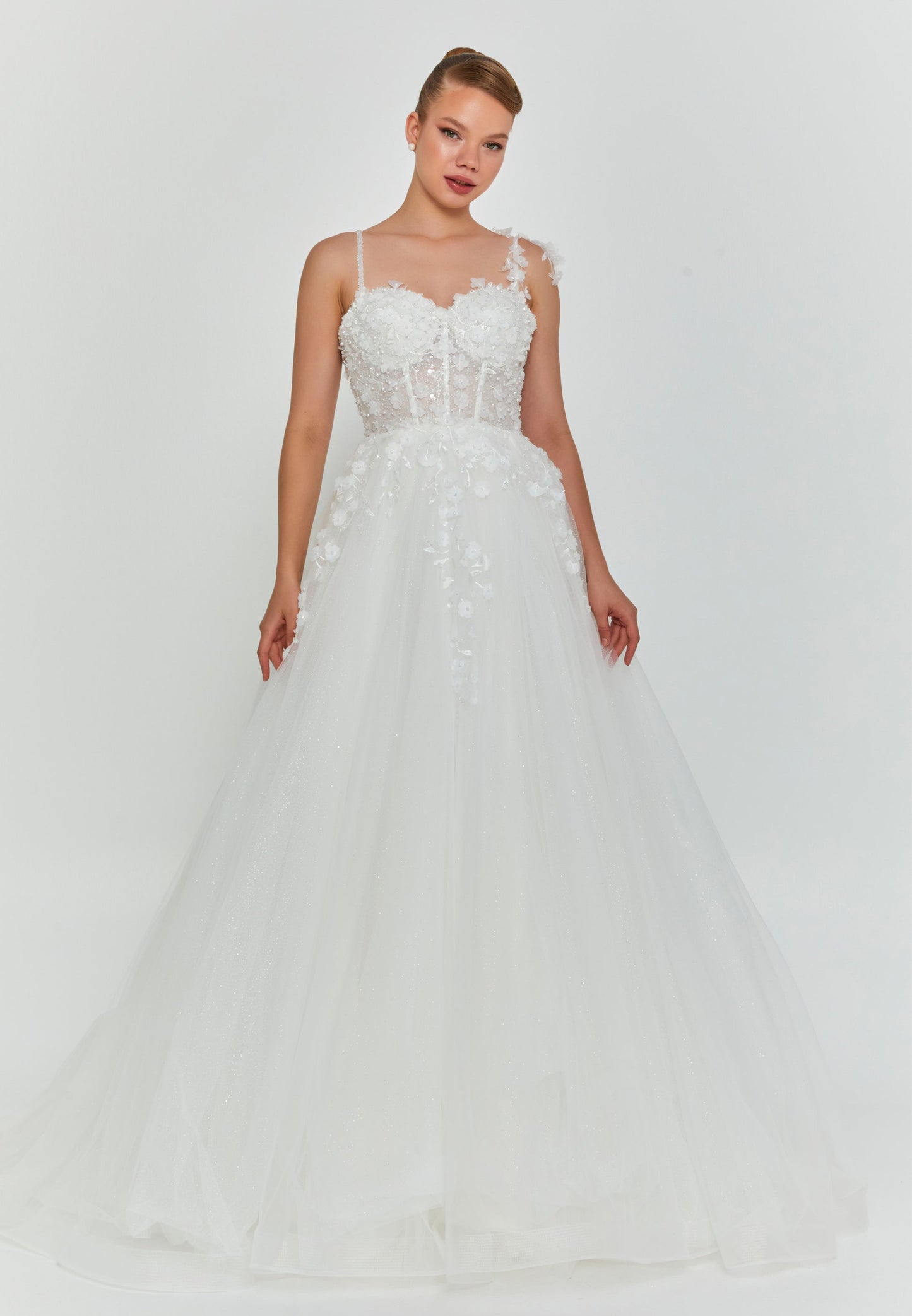 Sleeveless Maxi Tulle Regular Wedding Dress Unit Price: €390