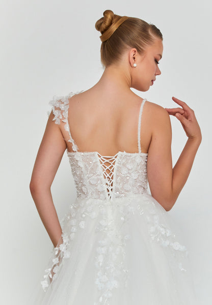 Sleeveless Maxi Tulle Regular Wedding Dress Unit Price: €390