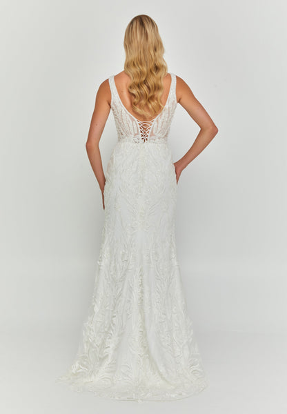 Sleeveless Maxi Tulle Regular Wedding Dress Unit Price: €350