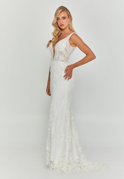 Sleeveless Maxi Tulle Regular Wedding Dress Unit Price: €350