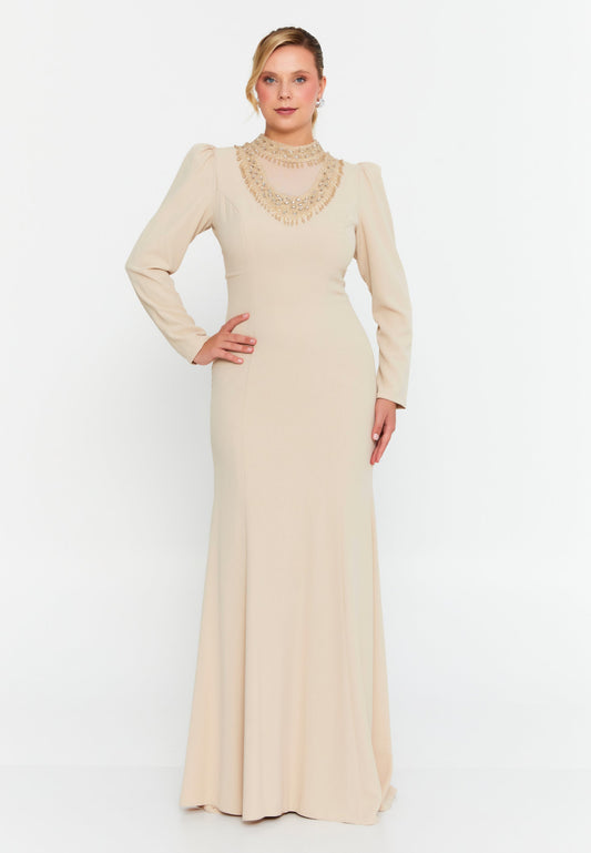 Long Sleeve Maxi Viscose Mermaid Plus Size Wedding Guest Dress Unit Price: €96