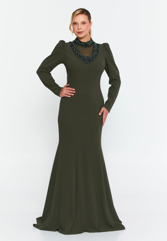 Long Sleeve Maxi Viscose Mermaid Plus Size Wedding Guest Dress Unit Price: €96