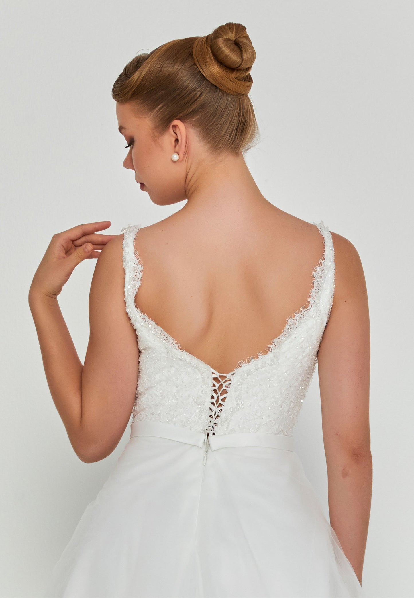 Sleeveless Maxi Tulle Regular Wedding Dress Unit Price: €200