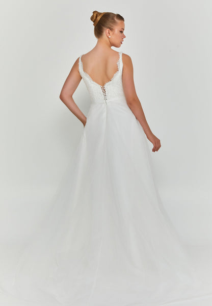 Sleeveless Maxi Tulle Regular Wedding Dress Unit Price: €200