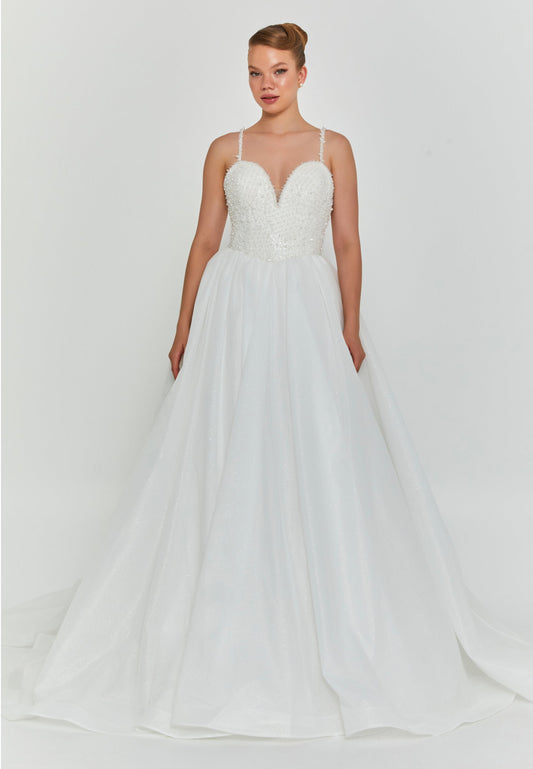 Sleeveless Maxi Tulle Regular Wedding Dress Unit Price: €195