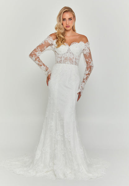 Off Shoulder Maxi Lace Regular Wedding Dress Unit Price: $700