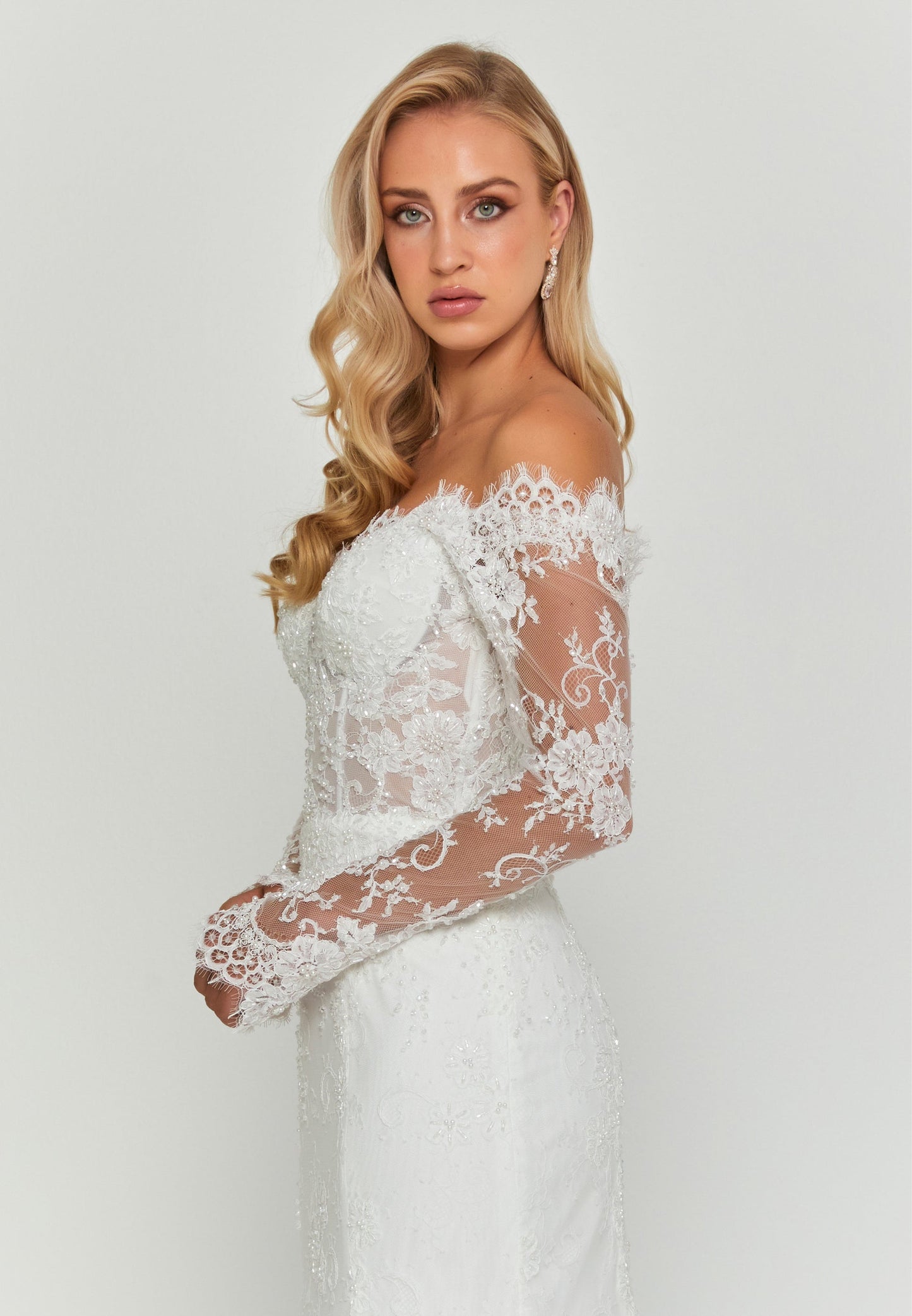 Off Shoulder Maxi Lace Regular Wedding Dress Unit Price: $700