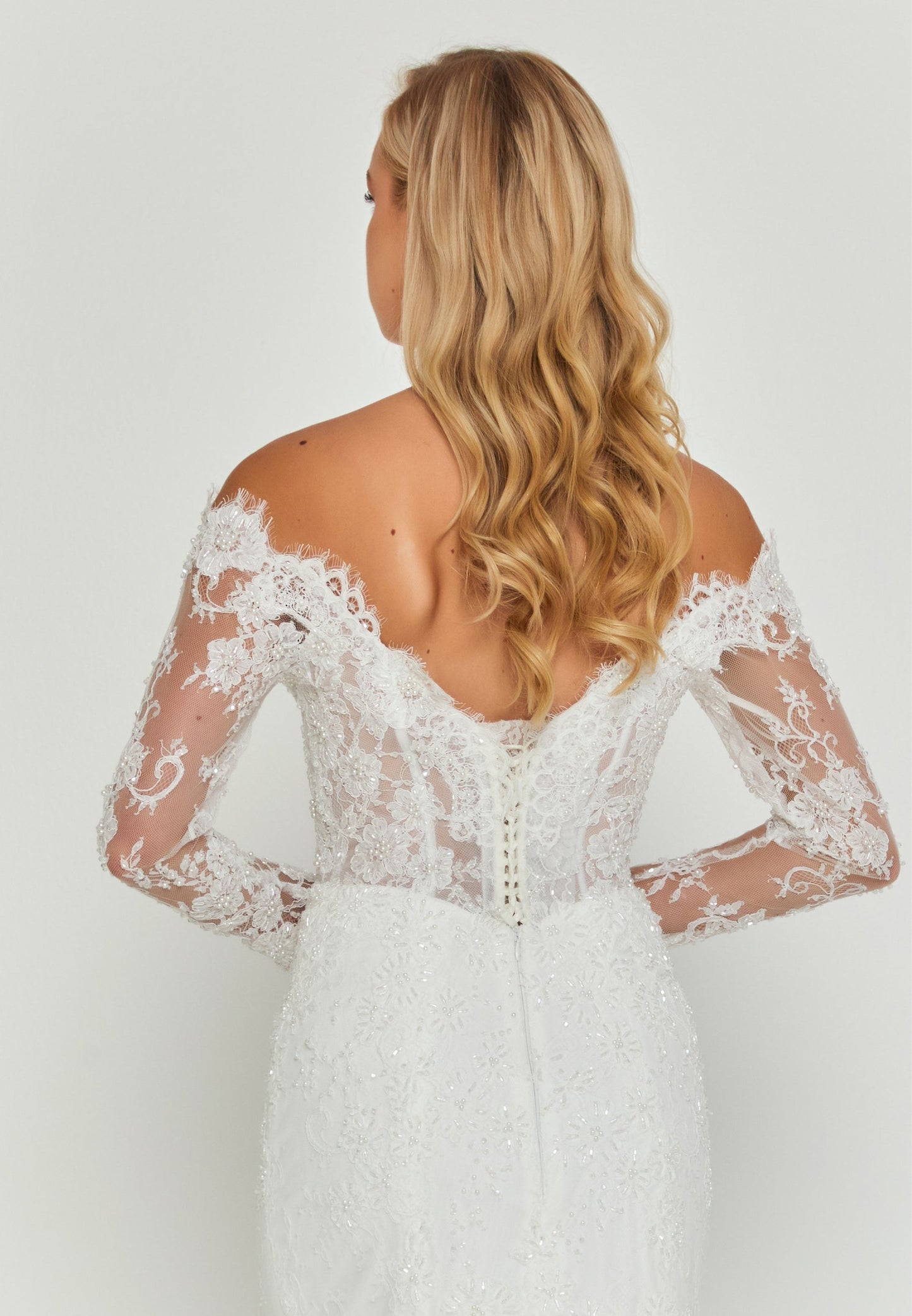 Off Shoulder Maxi Lace Regular Wedding Dress Unit Price: $700