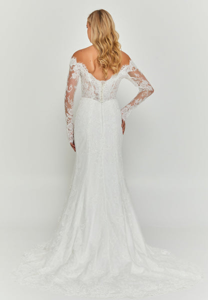 Off Shoulder Maxi Lace Regular Wedding Dress Unit Price: $700