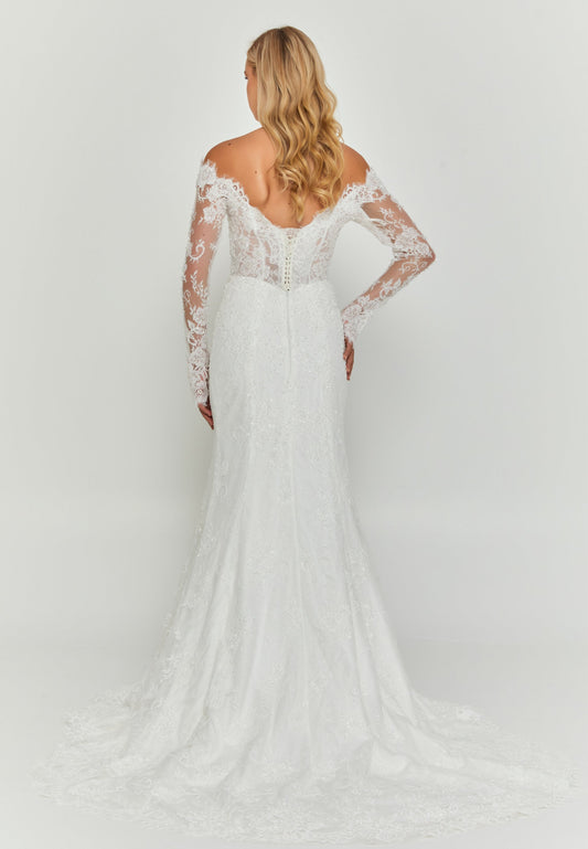 Off Shoulder Maxi Lace Regular Wedding Dress Unit Price: $700
