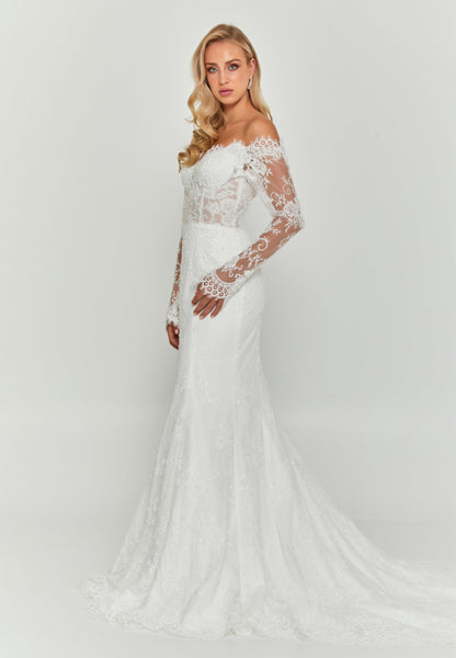 Off Shoulder Maxi Lace Regular Wedding Dress Unit Price: $700