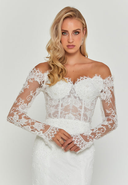 Off Shoulder Maxi Lace Regular Wedding Dress Unit Price: $700