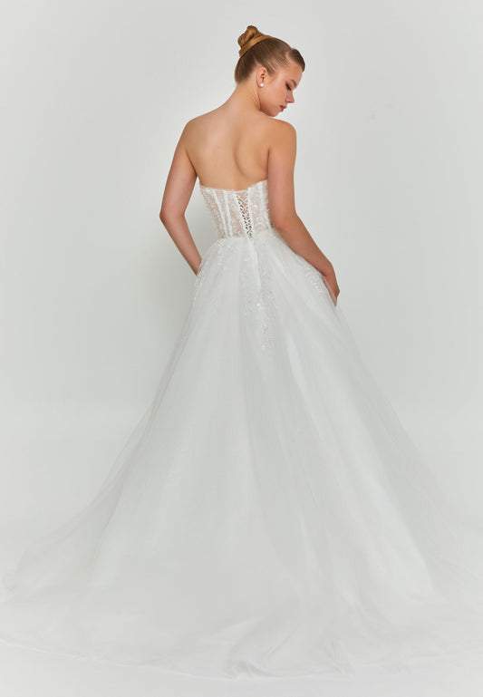 Strapless Maxi Tulle Regular Wedding Dress Unit Price: €200