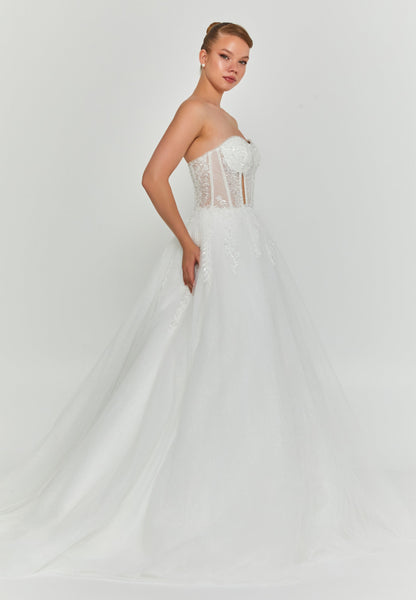 Strapless Maxi Tulle Regular Wedding Dress Unit Price: €200