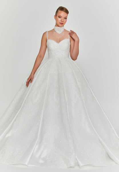 Sleeveless Maxi Polyester Regular Wedding Dress Unit Price: €720