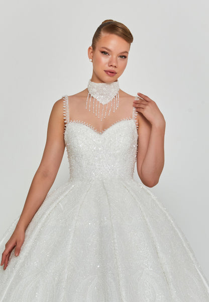 Sleeveless Maxi Polyester Regular Wedding Dress Unit Price: €720