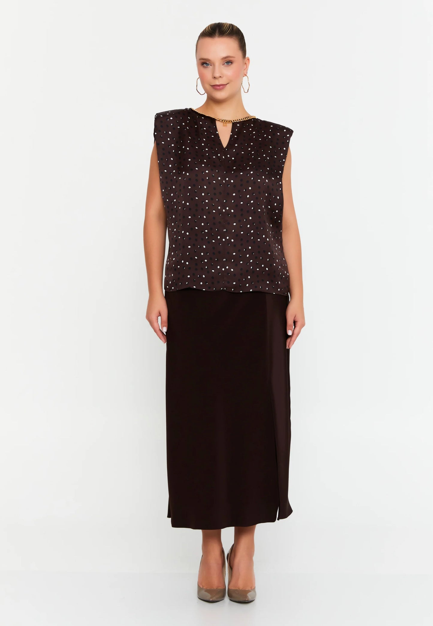 Sleeveless Geometric Plus Size Blouse Unit Price: €23