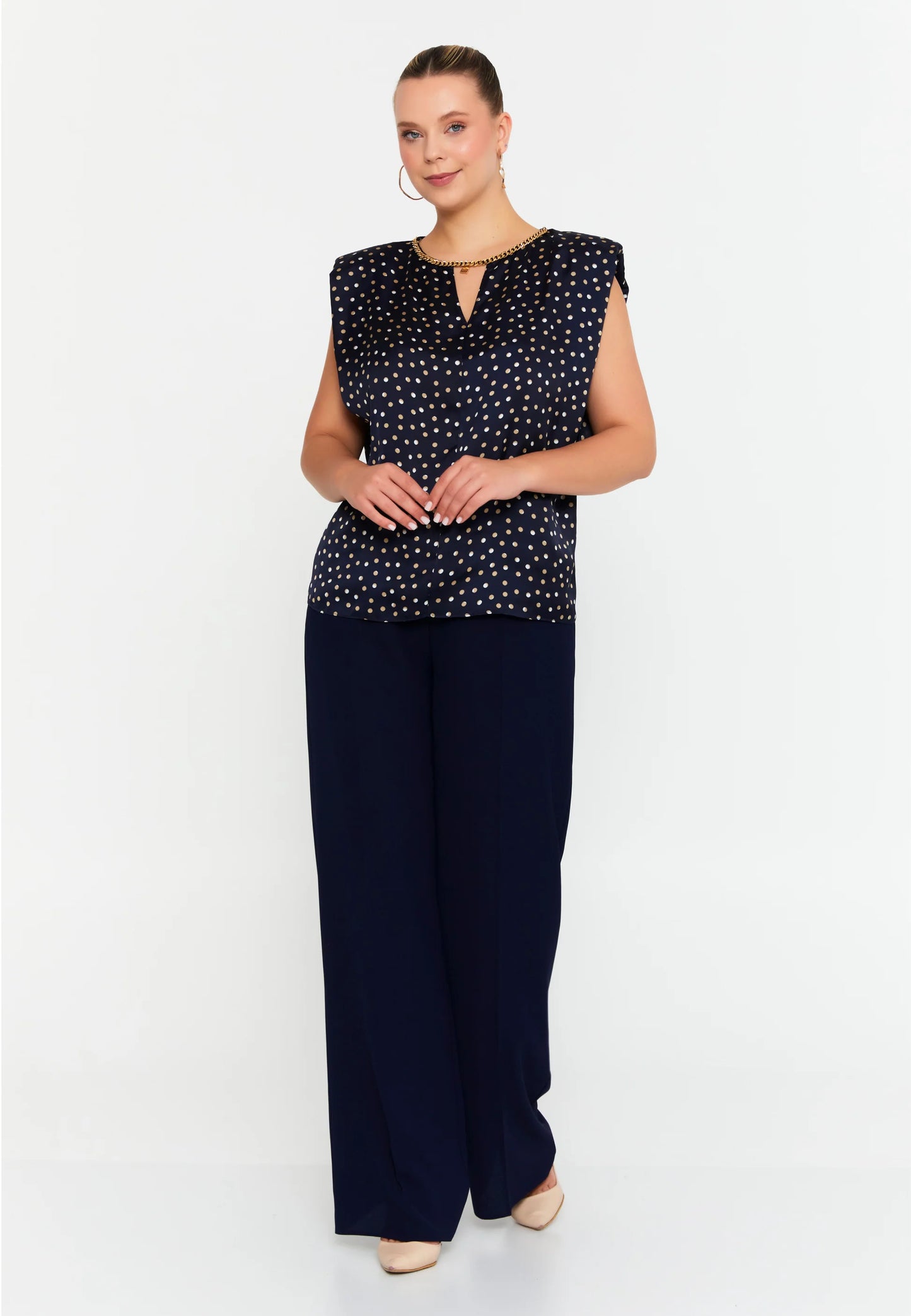 Sleeveless Geometric Plus Size Blouse Unit Price: €23