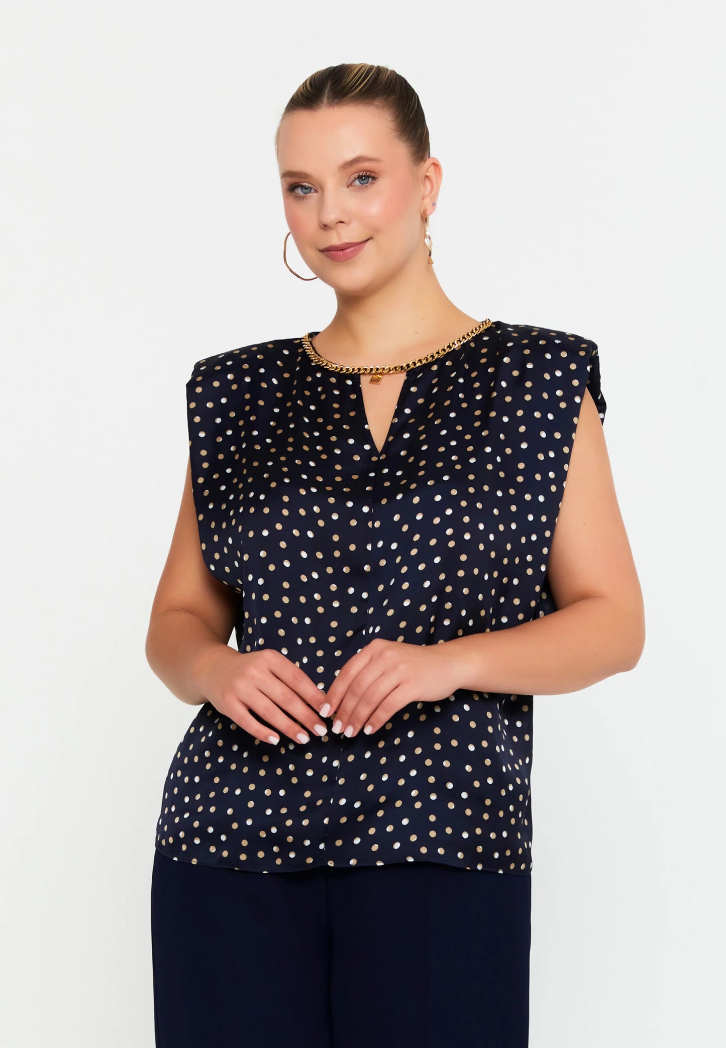 Sleeveless Geometric Plus Size Blouse Unit Price: €23