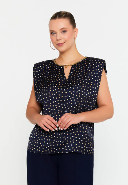 Sleeveless Geometric Plus Size Blouse Unit Price: €23